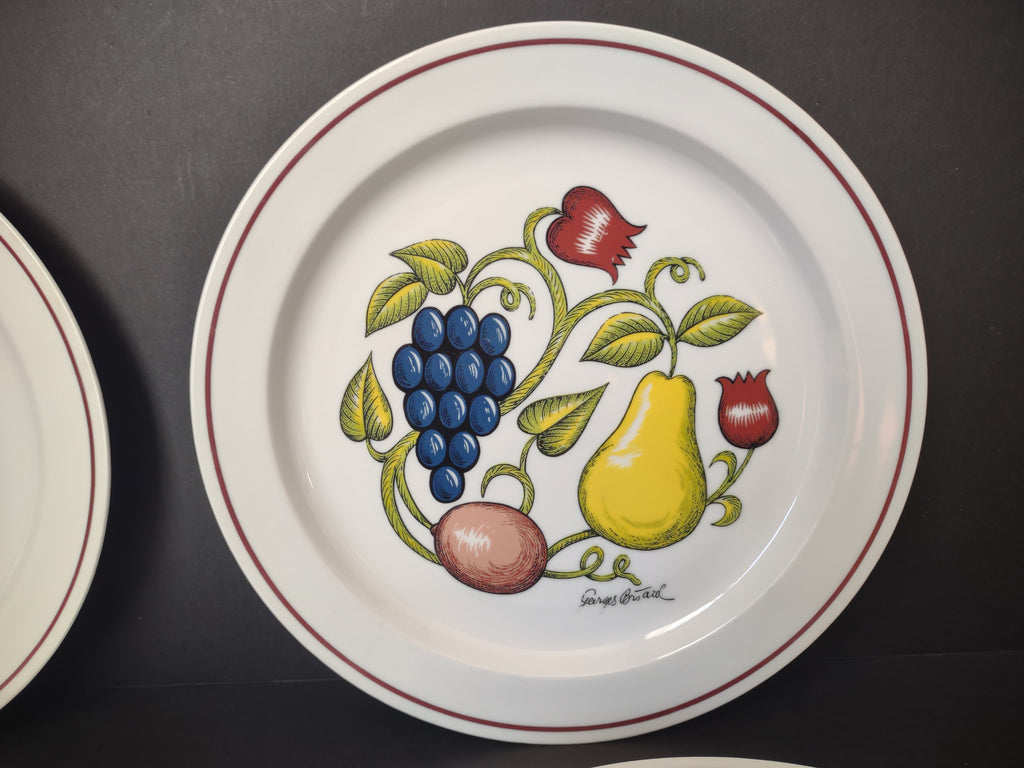 Set 4 Dinner Plate Arbor George Briard Fruit Grape Thanksgiving (lot 1255)