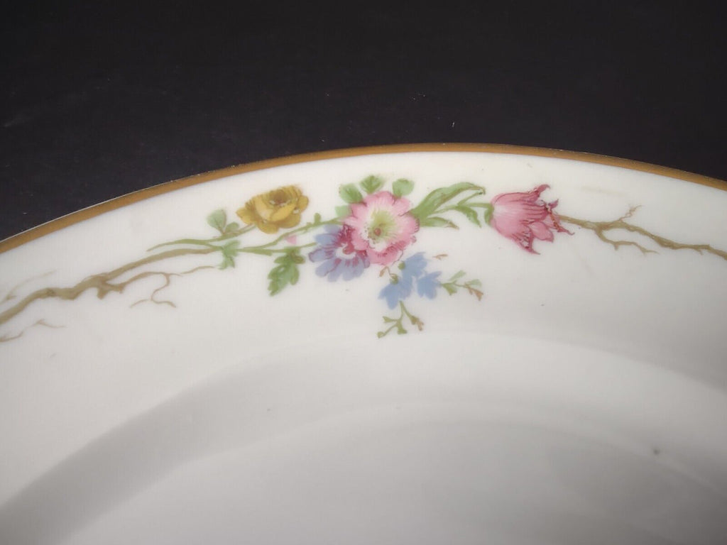 Vintage GDA Limoges Gold Trim Dessert Plate Summer Flower Garland (lot 690)
