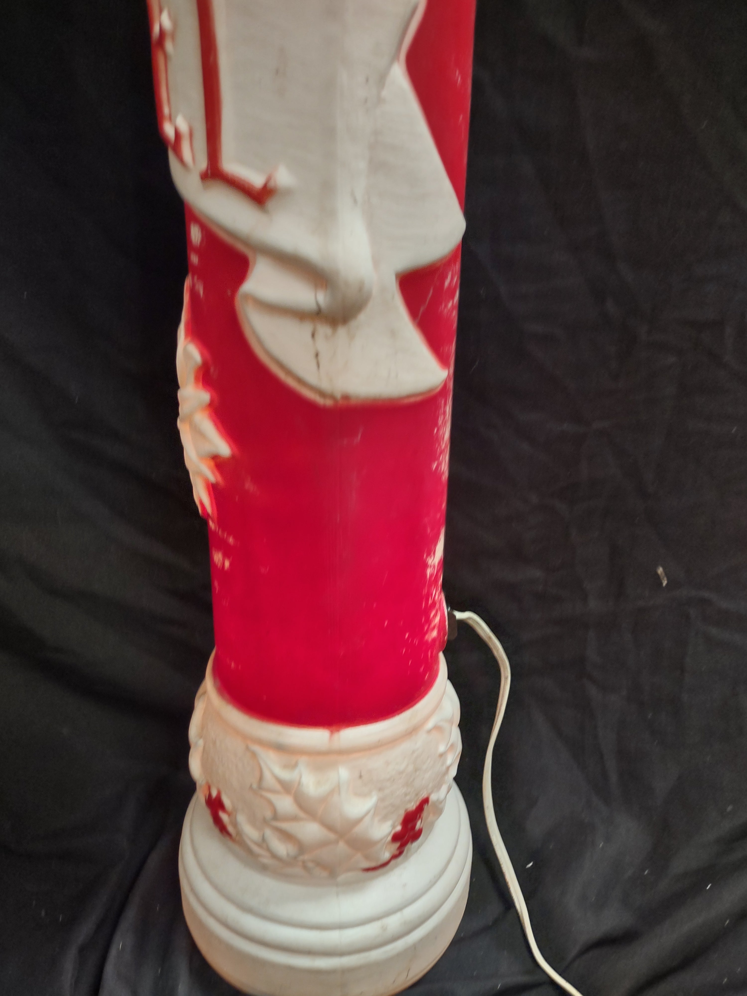 Vintage Christmas Blow Mold Candle Noel 39" (lot 2332)