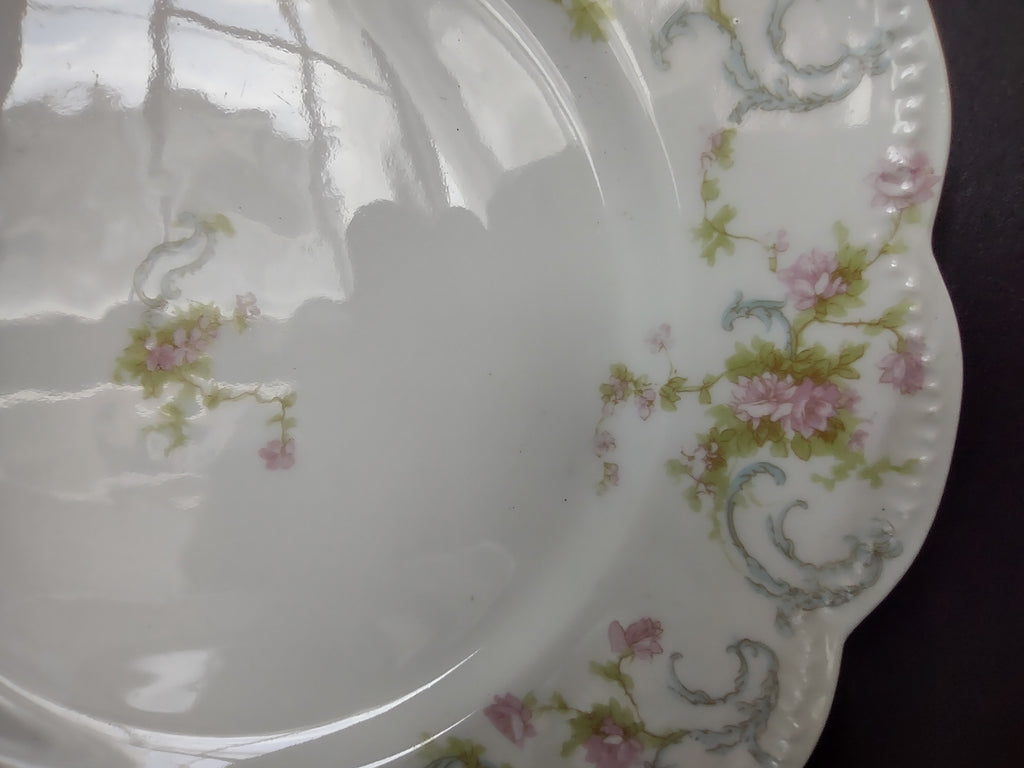 Haviland Limoges 2 x Luncheon Plate Princess Blue Swags (lot 827)