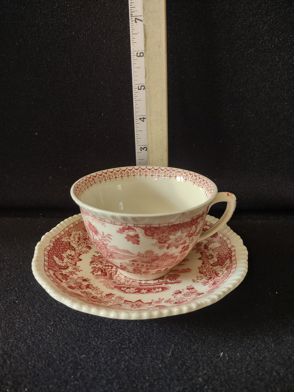Vintage Wood Sons Teacup Saucer Seaforth Pink IMPERFECT (Lot 5679)