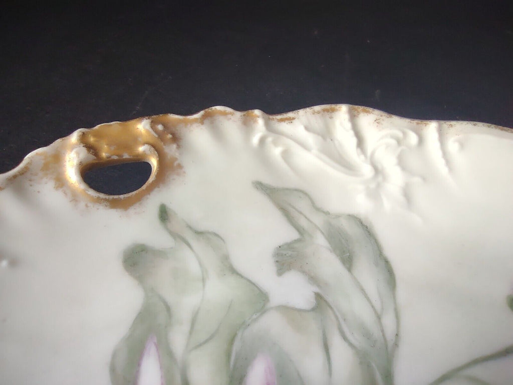 CT Germany Chrysanthemum Cake Plate Gold Trim (lot 752)