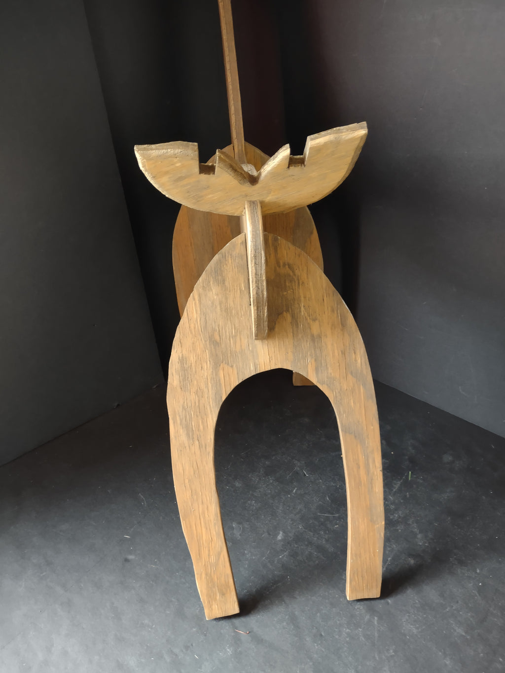 Vintage Wooden Handmade Set of 2 Christnmas Reindeer 27" (lot 3430)