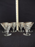 Vintage Libbey Royal Fern Champagne Gimlet Sherbet Glasses Set Of 6 (Lot 3779