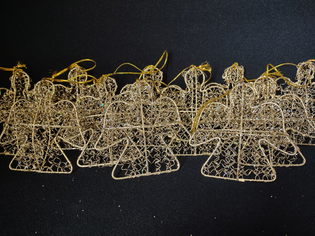 Lot of 12 Christmas 4" Angel Ornaments Golden Color (lot 1586)