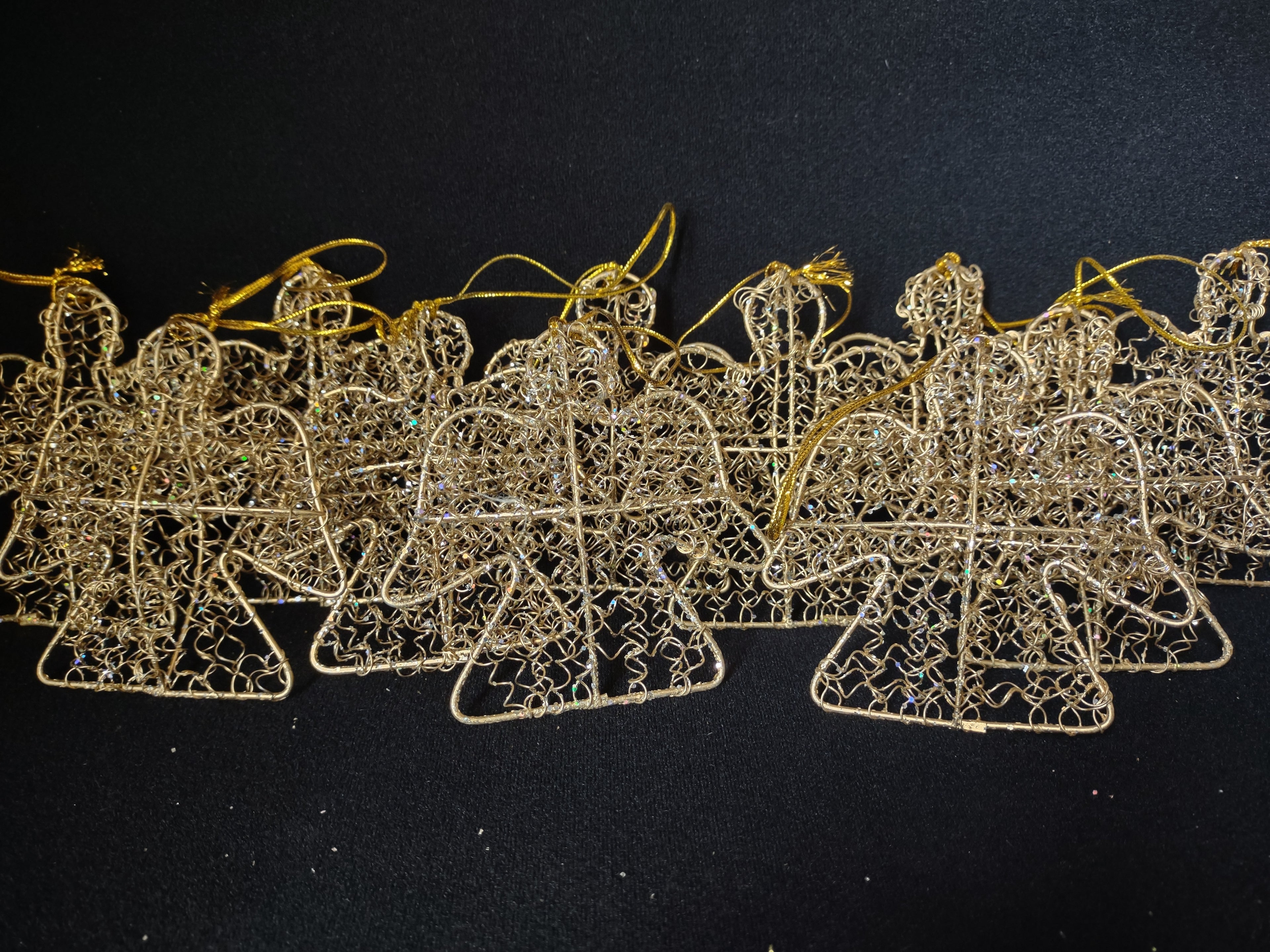 Lot of 12 Christmas 4" Angel Ornaments Golden Color (lot 1586)