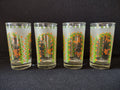 Vintage MCM Libbey Butterfly Tumbler Drinking Glass x 4 (lot 5174)