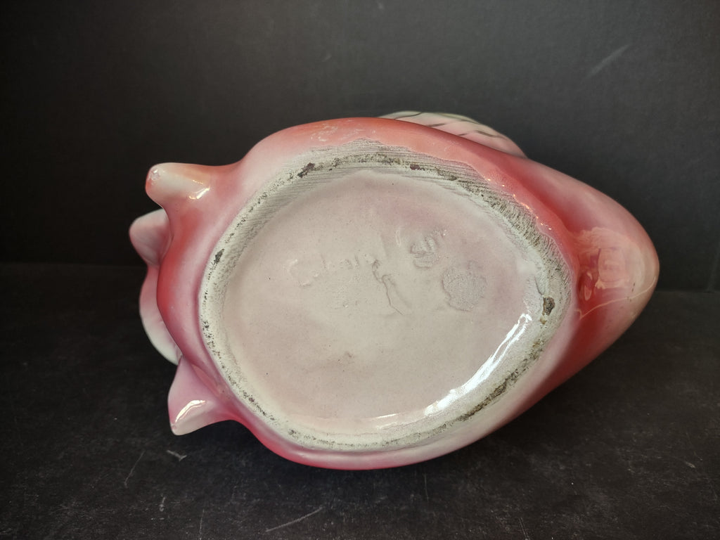 Vintage Ceramic Colonial Pink Swan Planter (lot 2904c)