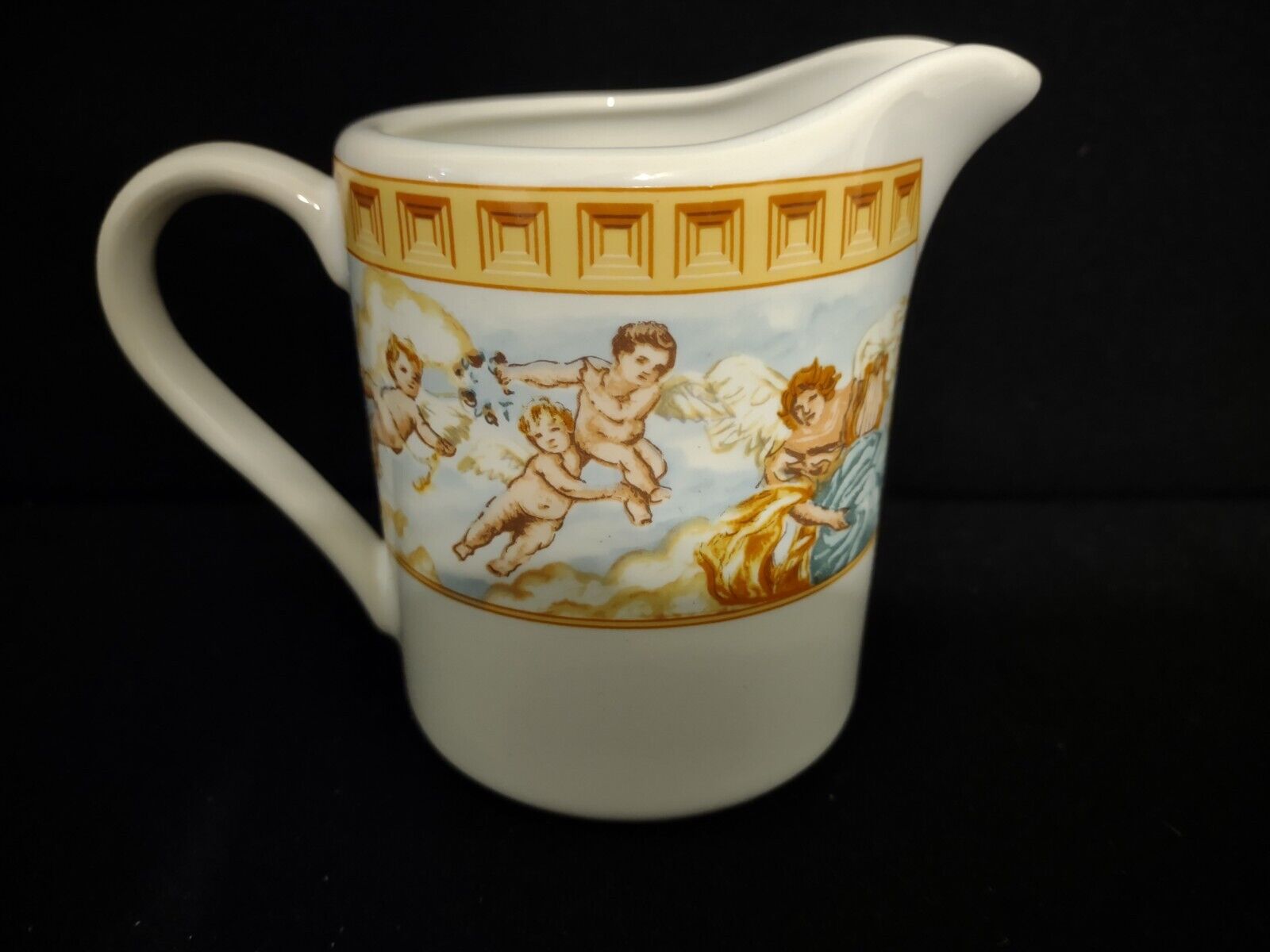 Fitz and Floyd Habitat Americana Cherubs Omnibus Sugar Creamer Serving Plater
