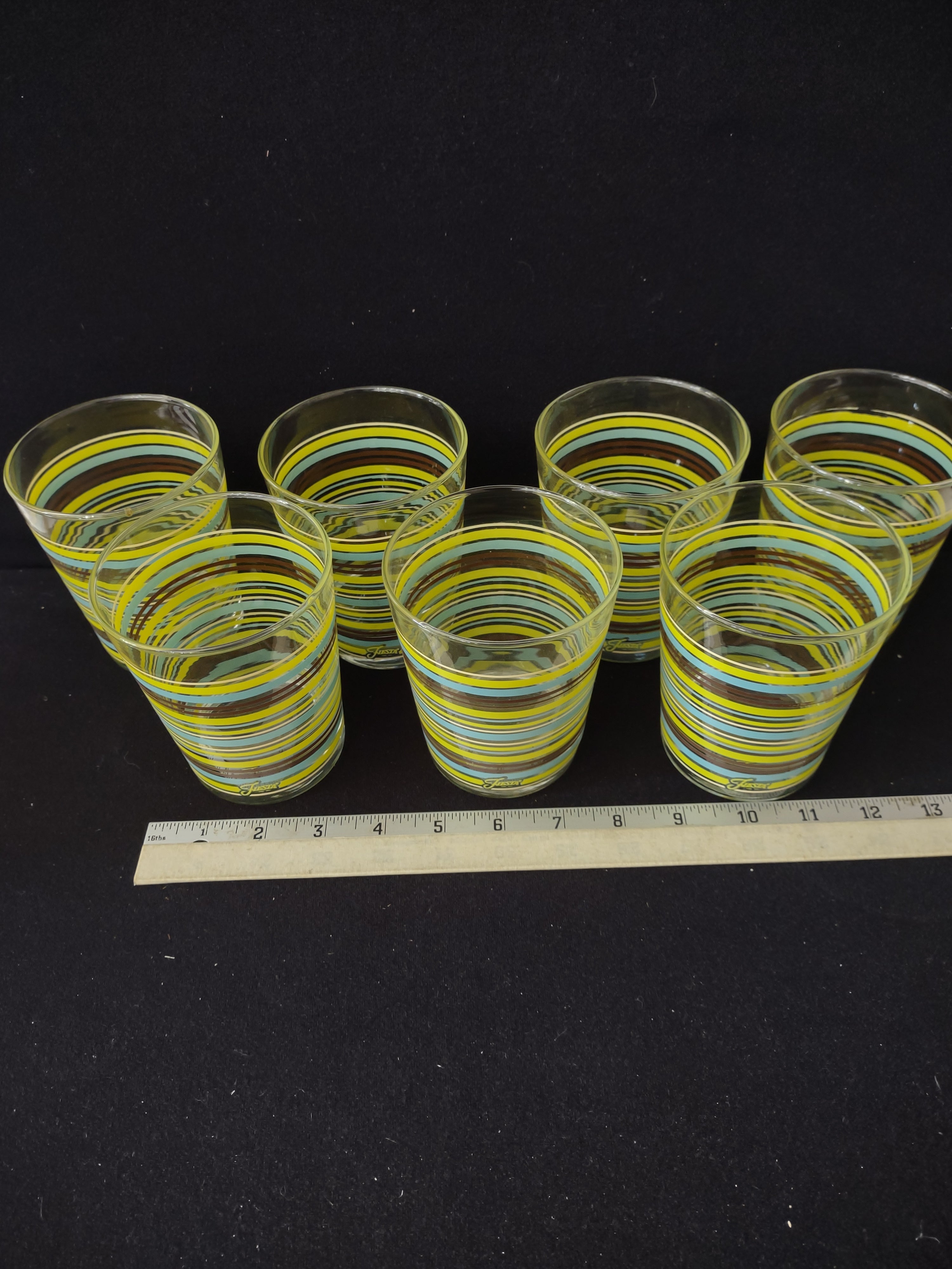 Vintage Libbey Fiesta Mambo Drinking Glasses Set of 7 (Lot 3799)