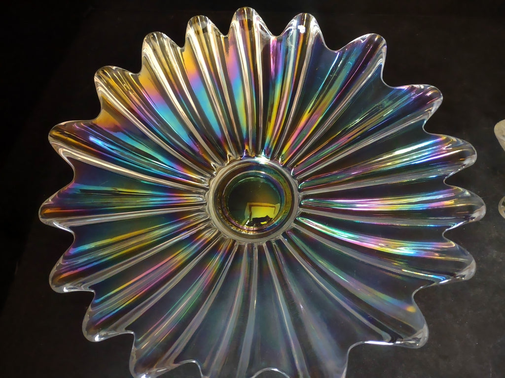 Vintage Set Federal Flower Bowl / Dish Carnival iridescent Celestial (lot 2599c)