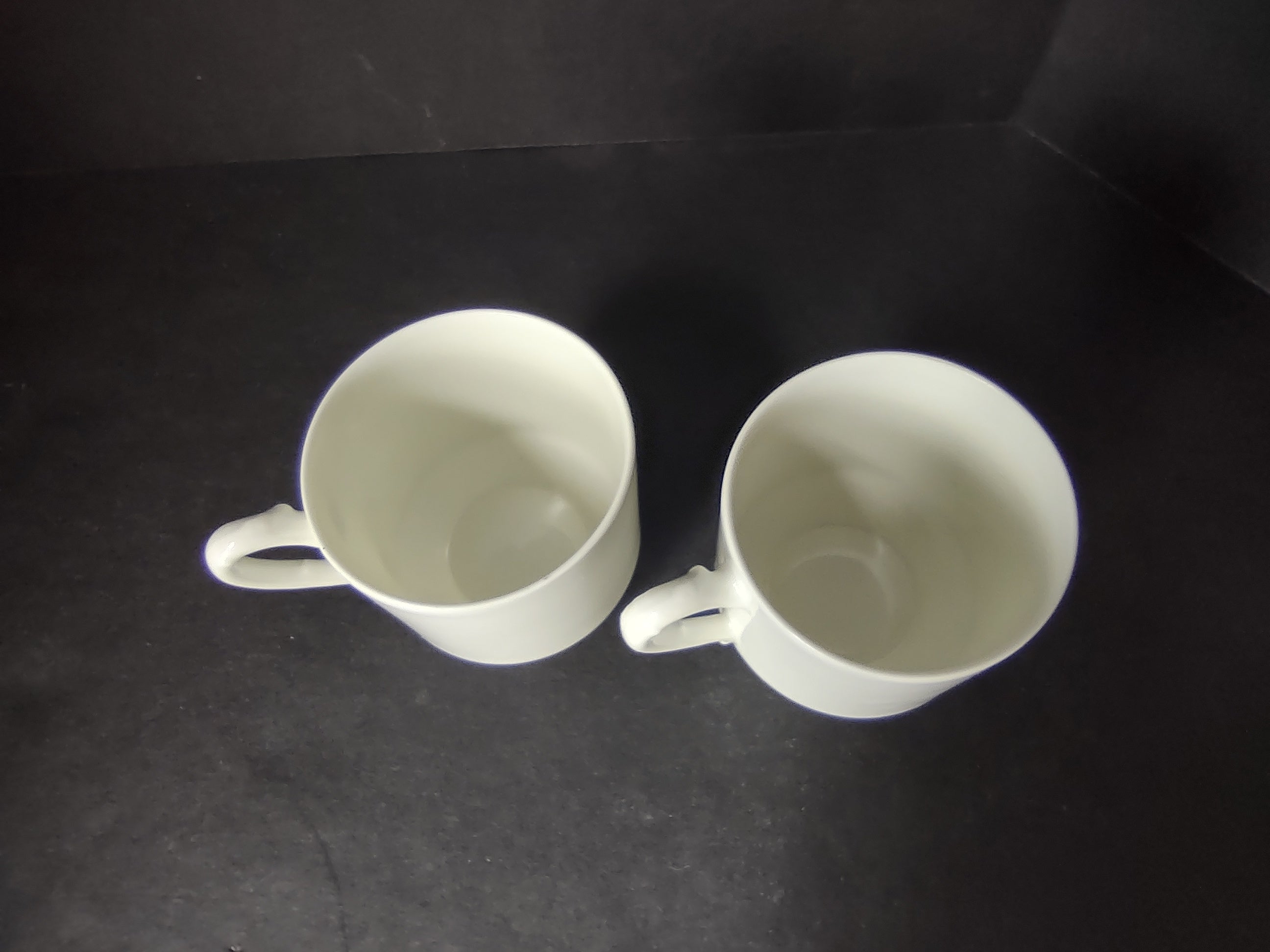 Haviland France Limoges 2 x Demitasse Cups ONLY Plain White (lot 1029)