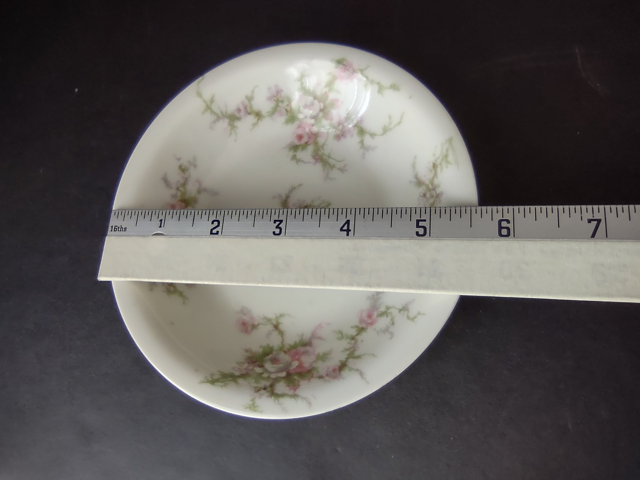Haviland Limoges 7 x Small Bowl 5-1/2" Pink White Cabbage Rose Moss (lot 907)
