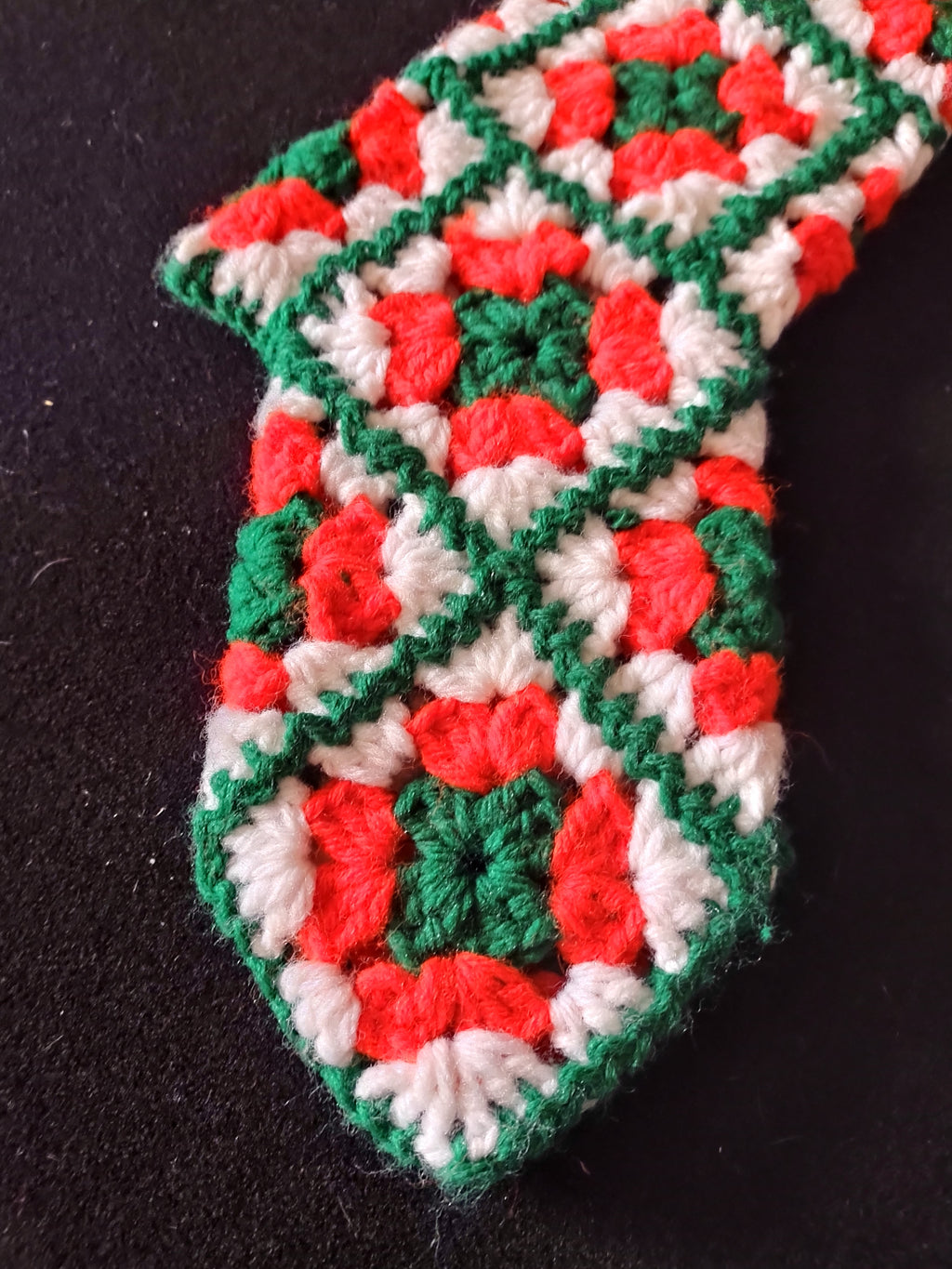 Christmas Handmade Granny Square Stocking Circles Bells Door Hanging (Lot 4657)