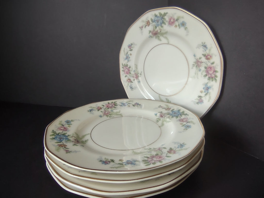 Haviland Limoges Fleurettel 5 x Salad/ Dessert Plate 7-1/2" Floral (lot 808)
