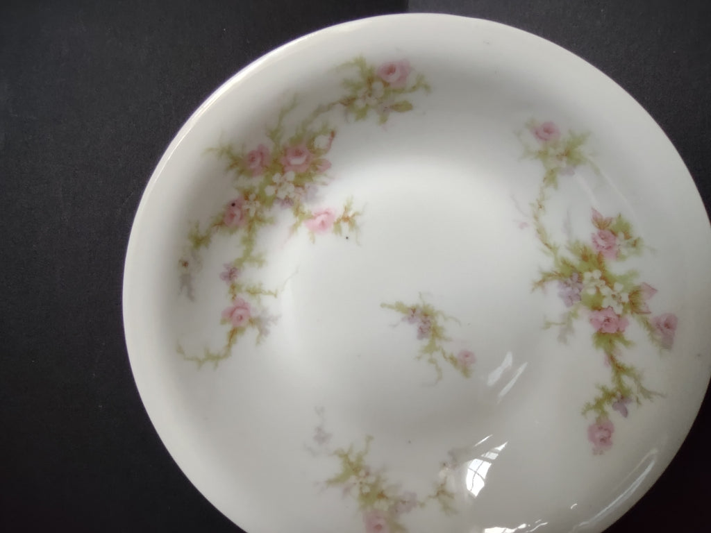 Haviland Limoges 8 x Small Bowl Rose White Purple Flower Moss (lot 900)