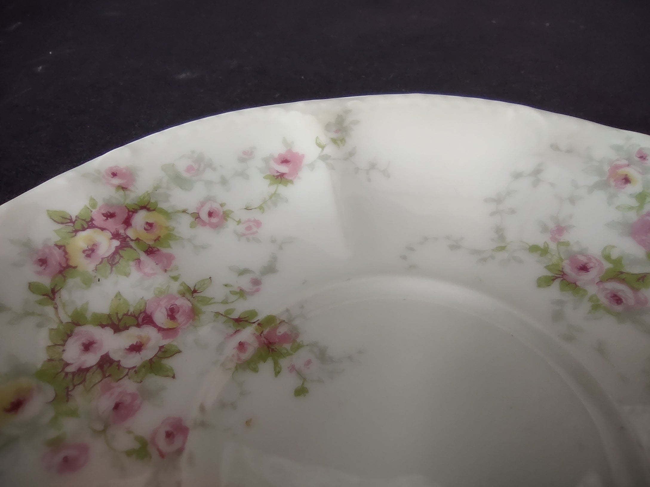 Haviland Limoges 5-1/2" Saucer ONLY Pink Yellow Rose (lot 846)