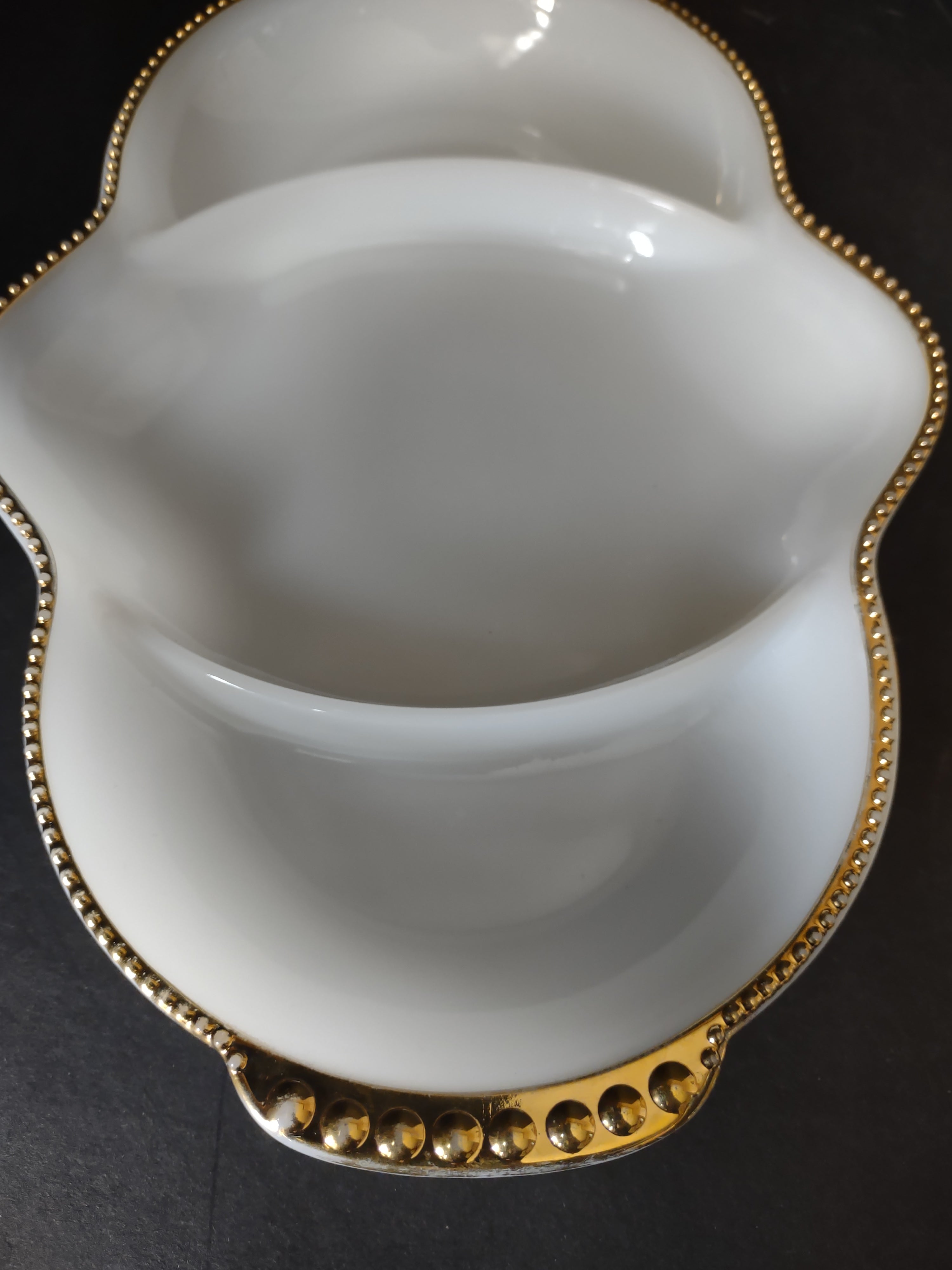 Vintage Set of 3 Serving Dish Fire King Milk Glass Anchor Hocking (lot 2596c)