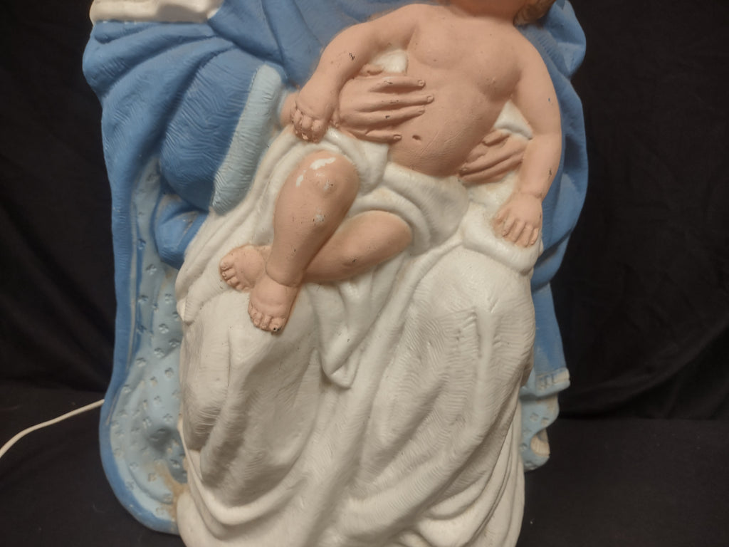 Vintage Blow Mold Christmas Nativity Mary with Baby 26" (lot 2272)