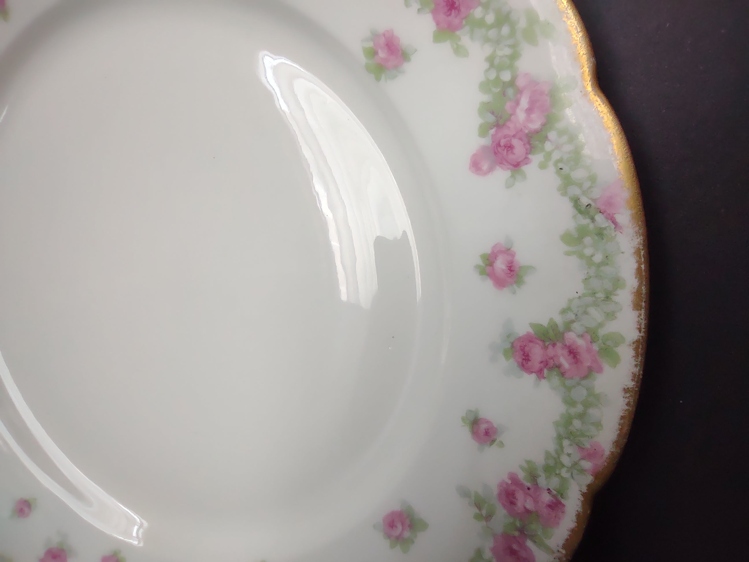 JP French Chic Floral Cottage Vintage Dinner Plate Rose Garland (lot 836)