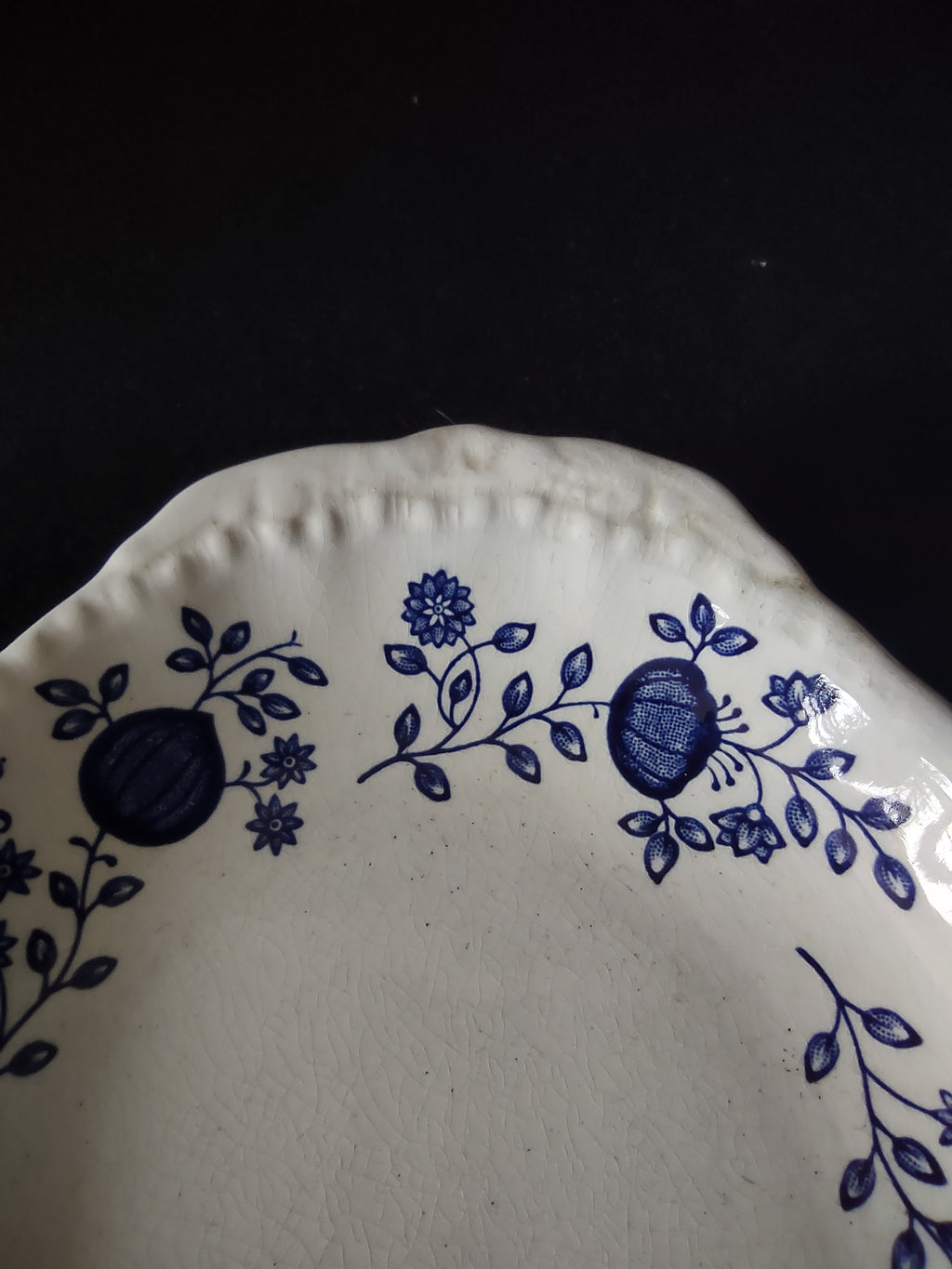 Vintage Enouch Wedgwood Blue Heritage Small Serving Dish Ironstone England(5972)
