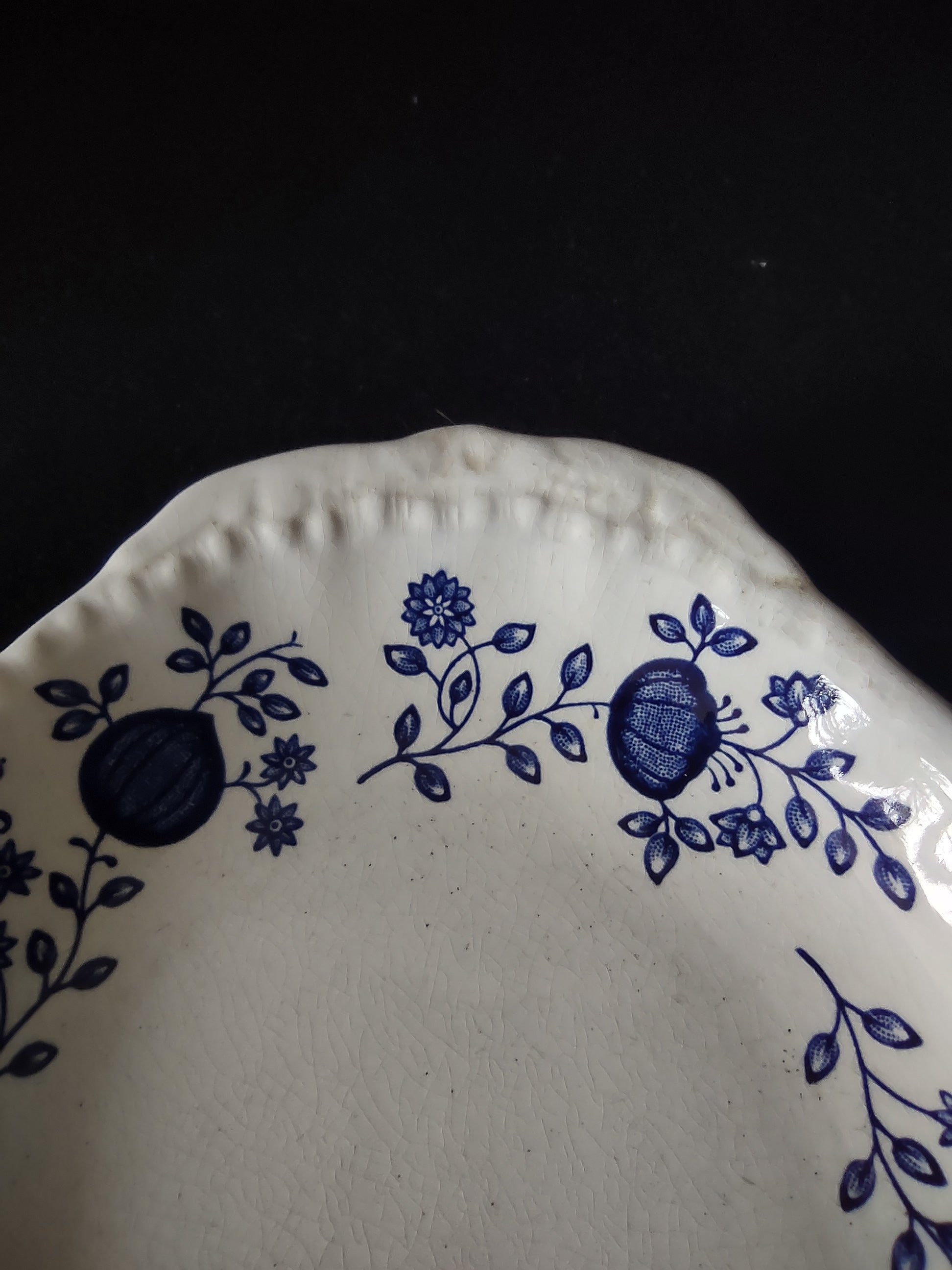 Vintage Enouch Wedgwood Blue Heritage Small Serving Dish Ironstone England(5972)