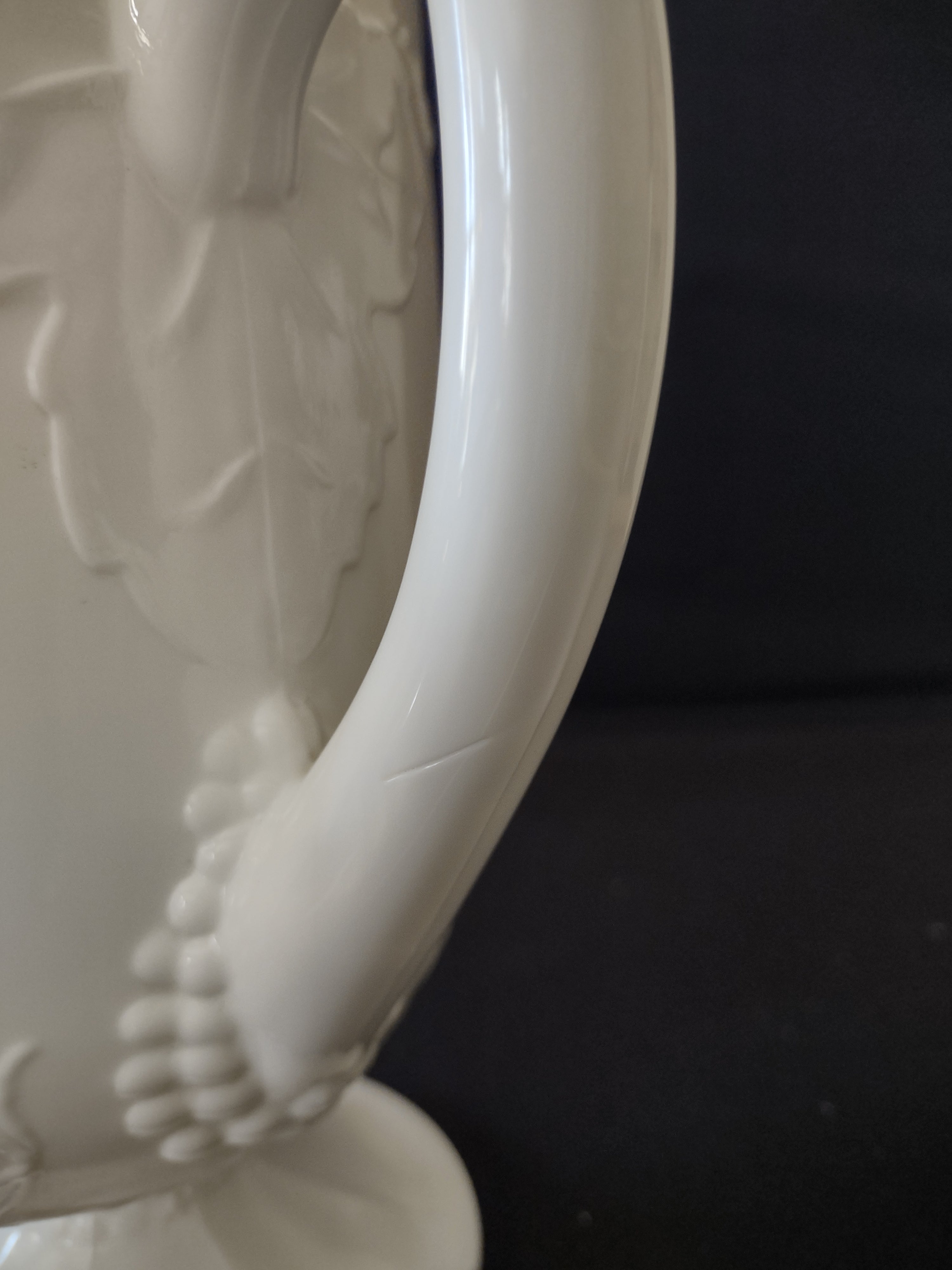 Vintage Indiana Glass Colony Harvest Grape Milk Glass Pitcher (Lot 3269)