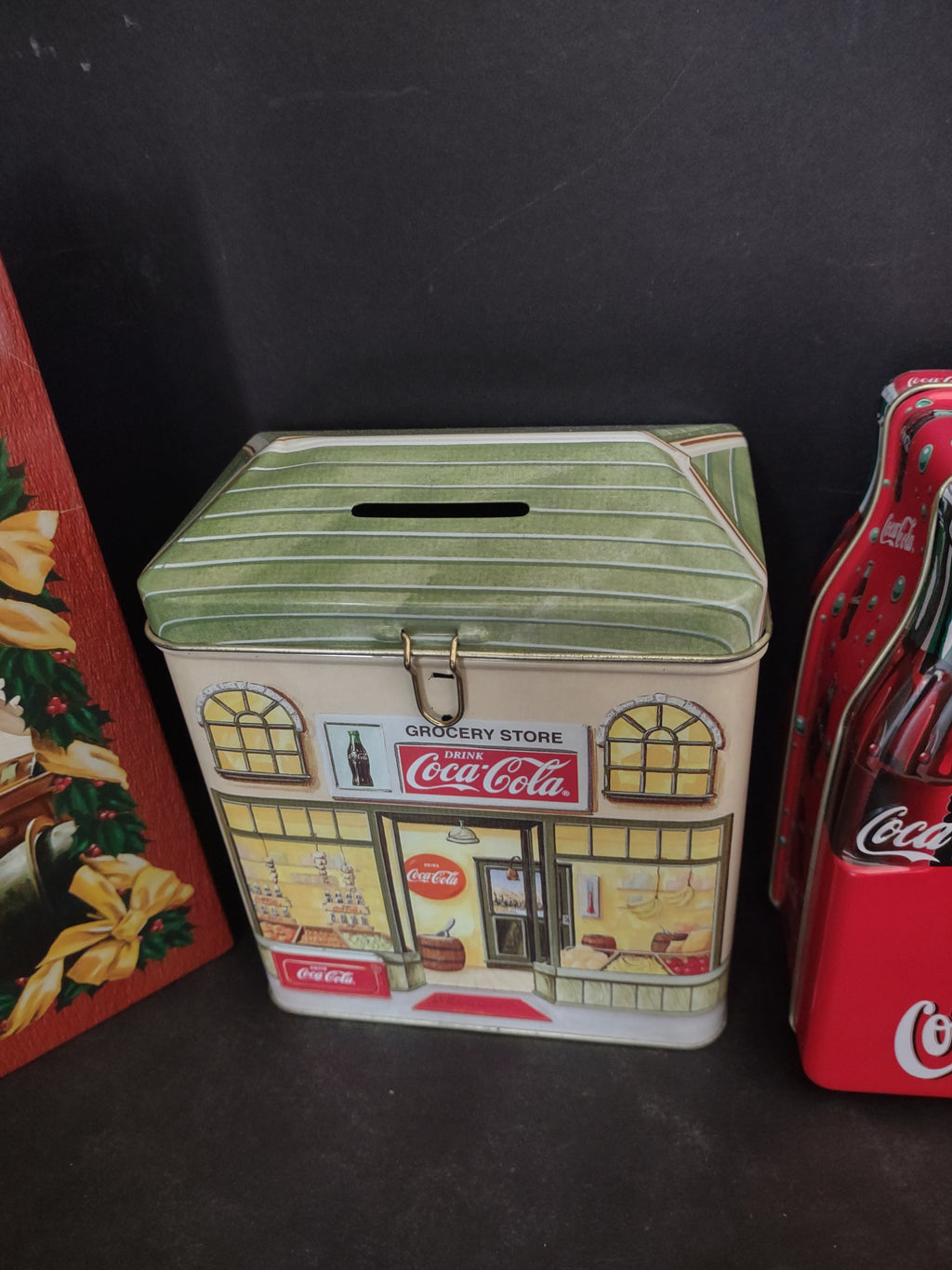 Lot of Coca-Cola Vintage Collectible Tin Coin Bank (lot 3140)