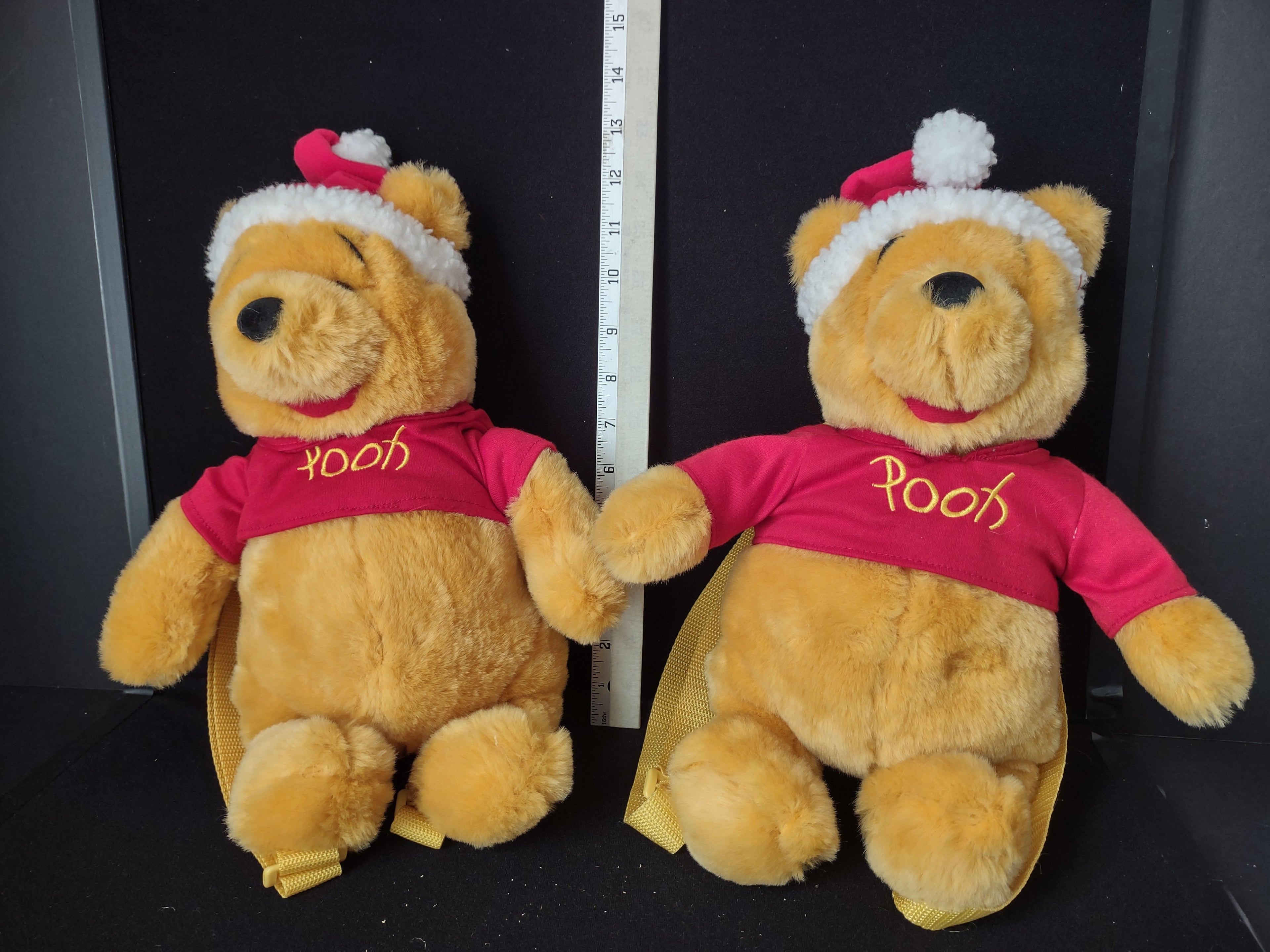 Christmas Disney Pooh Bear Toy with straps set of 2 (lot 2360)