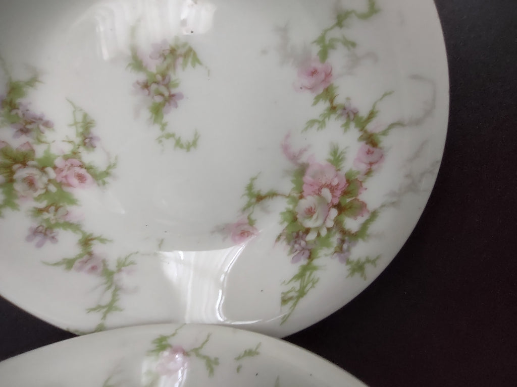 Haviland Limoges 5 x Small Bowl 5" Pink White Cabbage Rose Moss (lot 908)