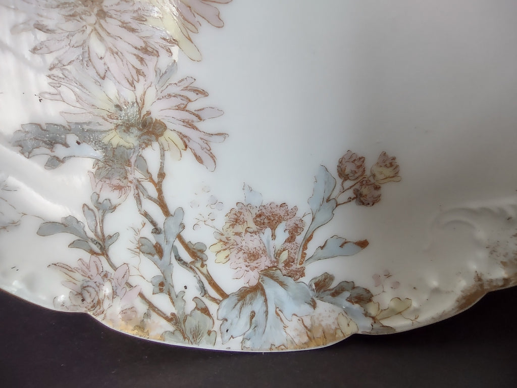 Haviland Limoges Pink Blue Gold Trim Dessert Plate (lot 969)