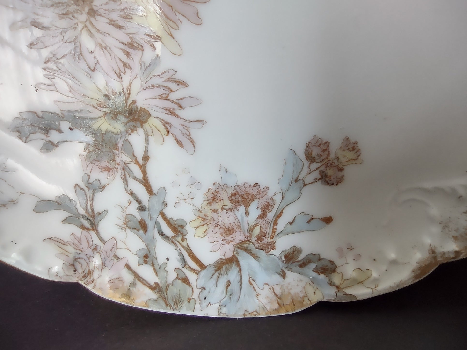 Haviland Limoges Pink Blue Gold Trim Dessert Plate (lot 969)