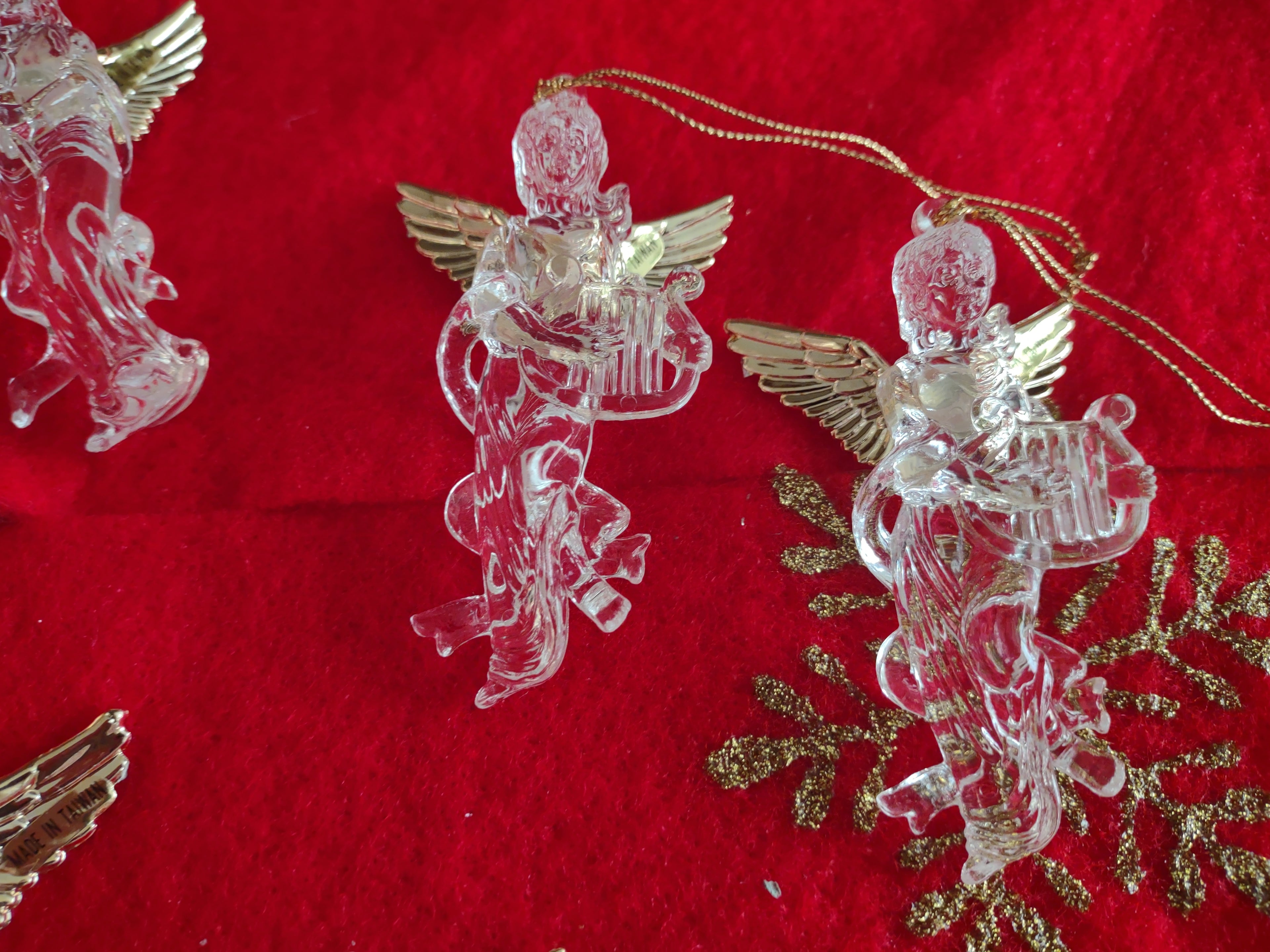 Christmas Tree Holiday Decor Set 15 Acrylic Angel Ornaments (lot 1288)