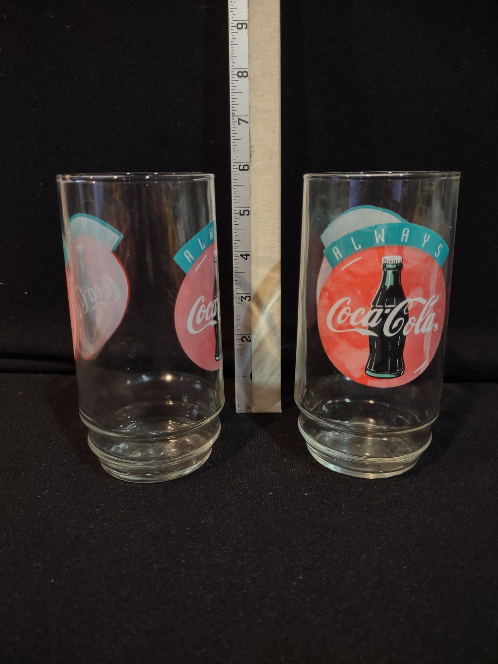 Vintage Coca-Cola Always Drinking Glass Tumbler x 2 (lot 5416)