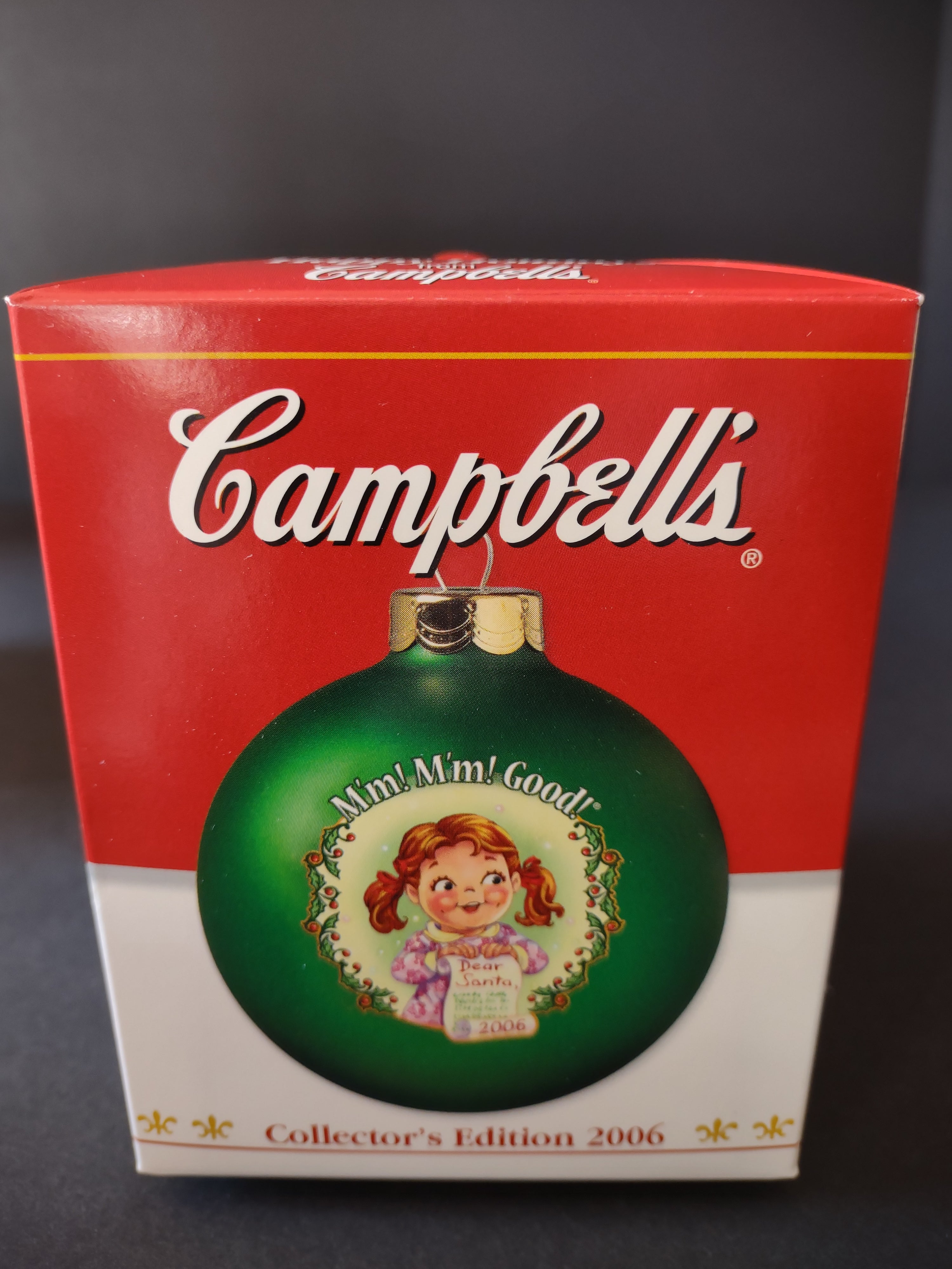 Vintage Christmas 2006 Green Campbells Collector Ornament (Lot 4695)