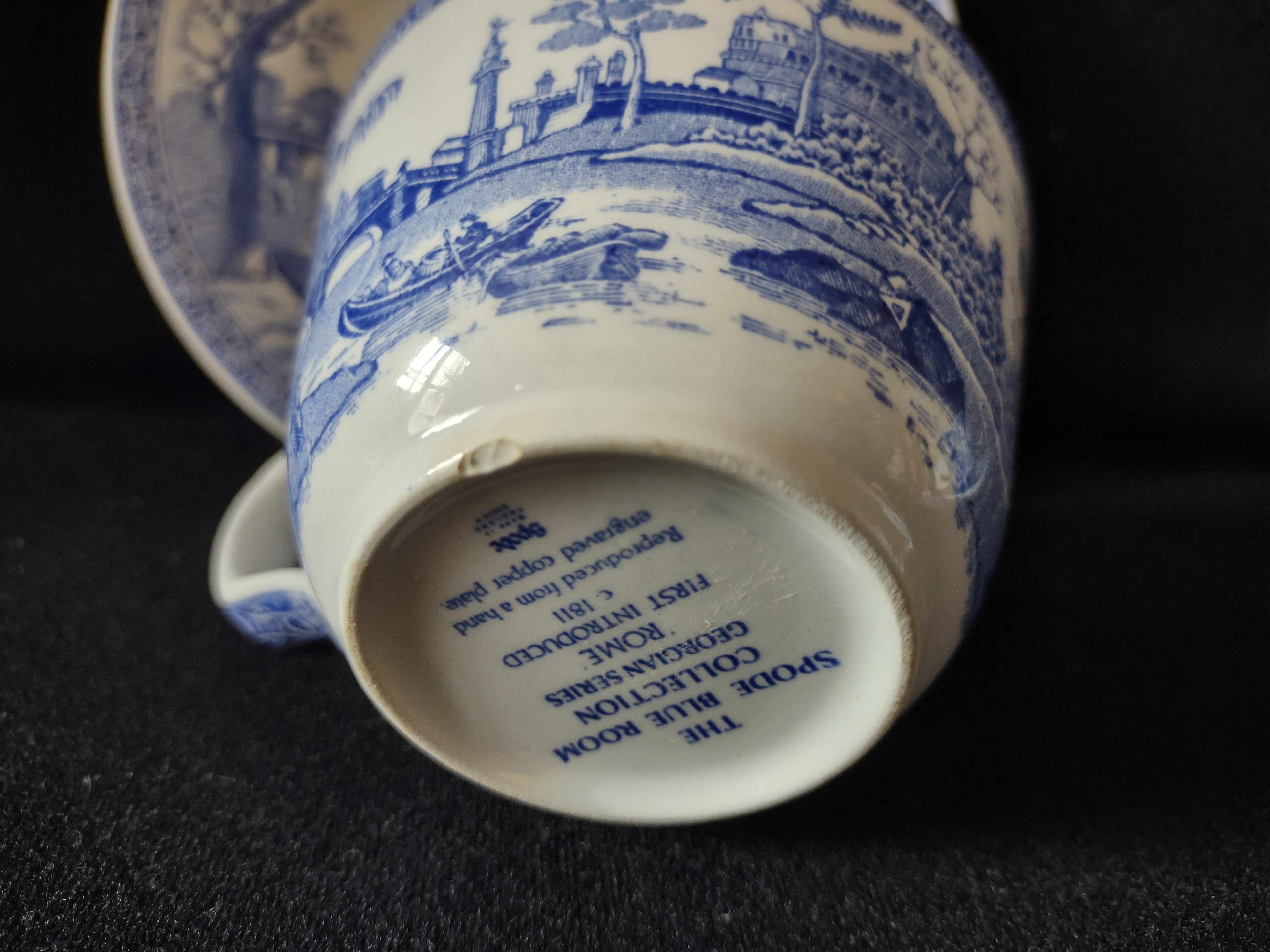 Spode Blue & White Room Teacup Rome Vintage English Transferware (lot 5844)