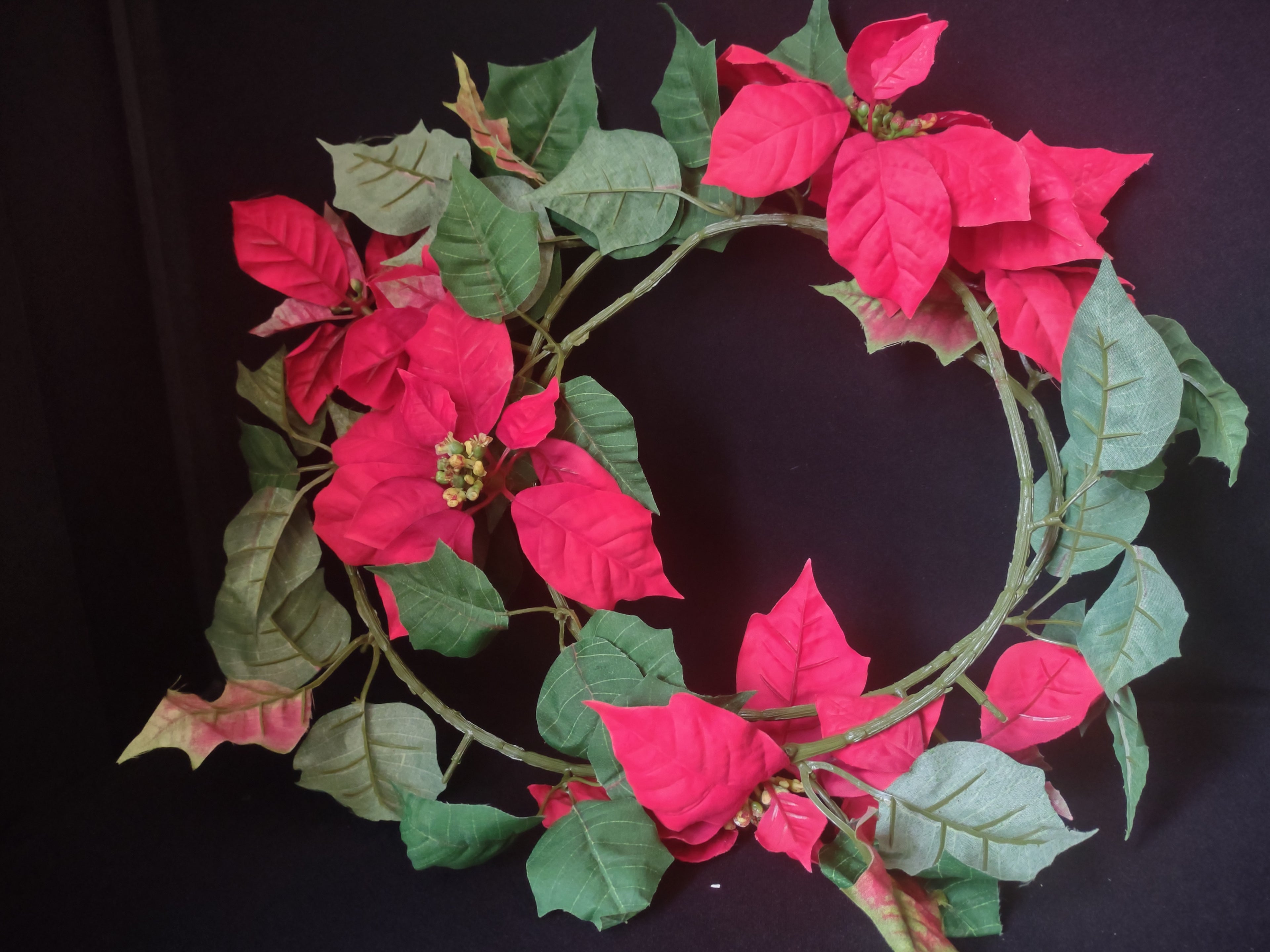 Christmas Lot Poinsettia Garland Candle Wreath x 2 Bouquet (lot 1721)