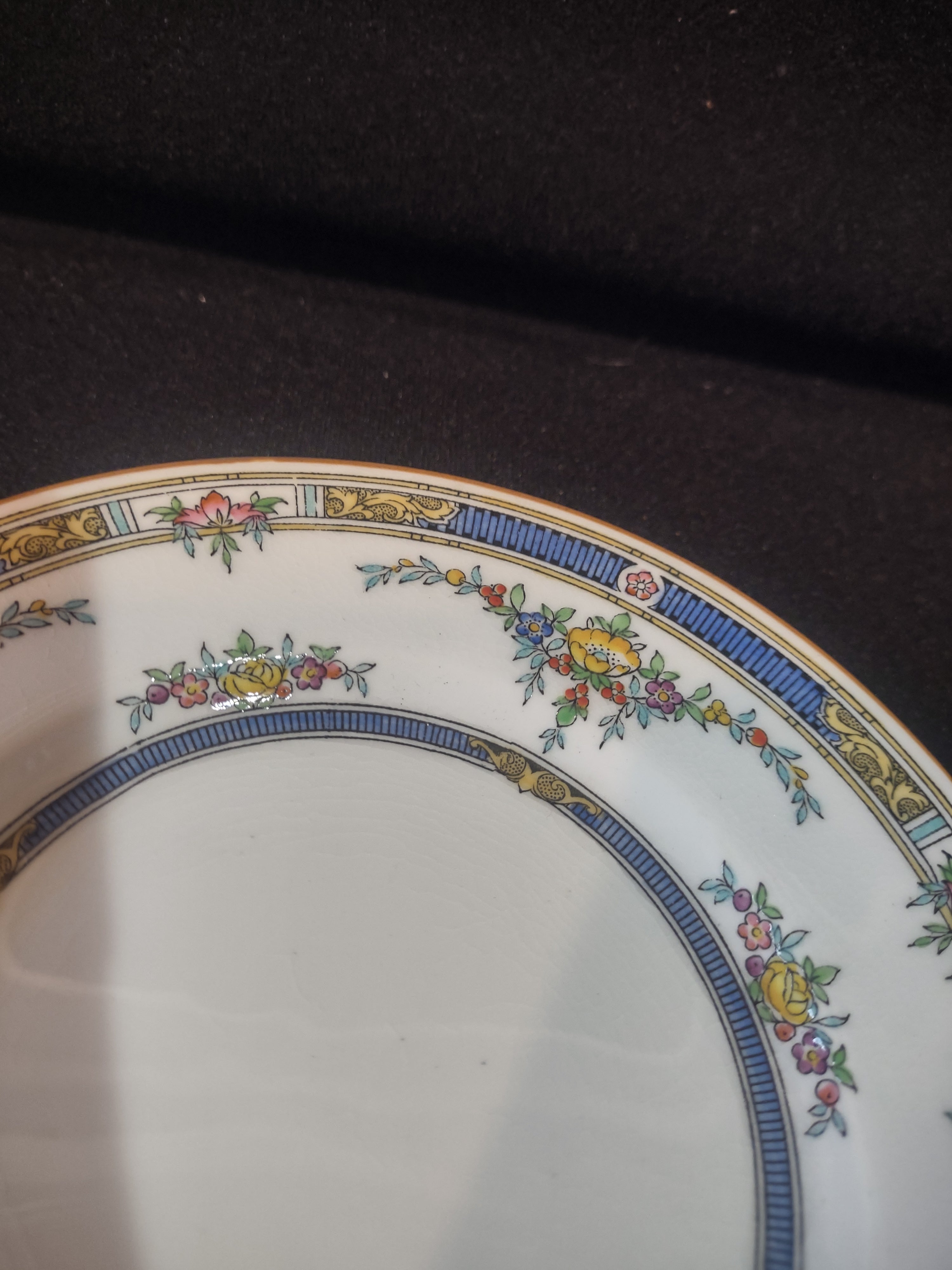Vintage Minton Princess Bread Butter Plate Bone China Yellow Blue (Lot 5500)