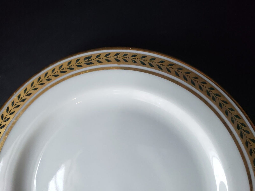 JP Limoges France Gold Trim Green Laurel 2 x Bread/Butter Plate (lot 601)