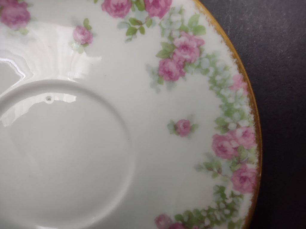 JP France for T.G. Evans & Co Pittsburgh Saucer ONLY Rose Garland (lot 835)