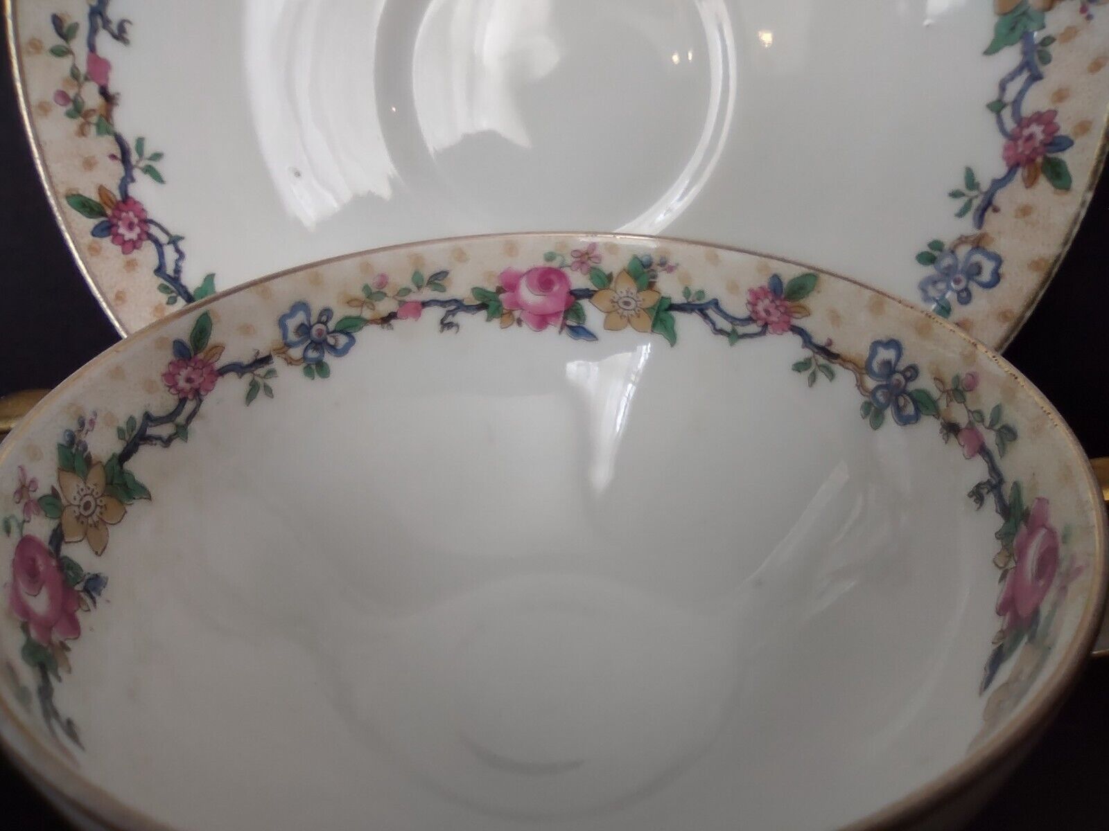 Ahrenfeldt Reizenstein Limoges Rose Gold Trim Bouillon Cup & Saucer (lot 710)