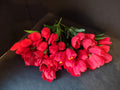 Artificial Tulip Red Flower 6 x Twig 12" Long (lot 5349)