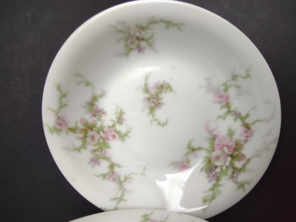 Haviland Limoges 5 x Small Bowl 5" Pink White Cabbage Rose Moss (lot 908)