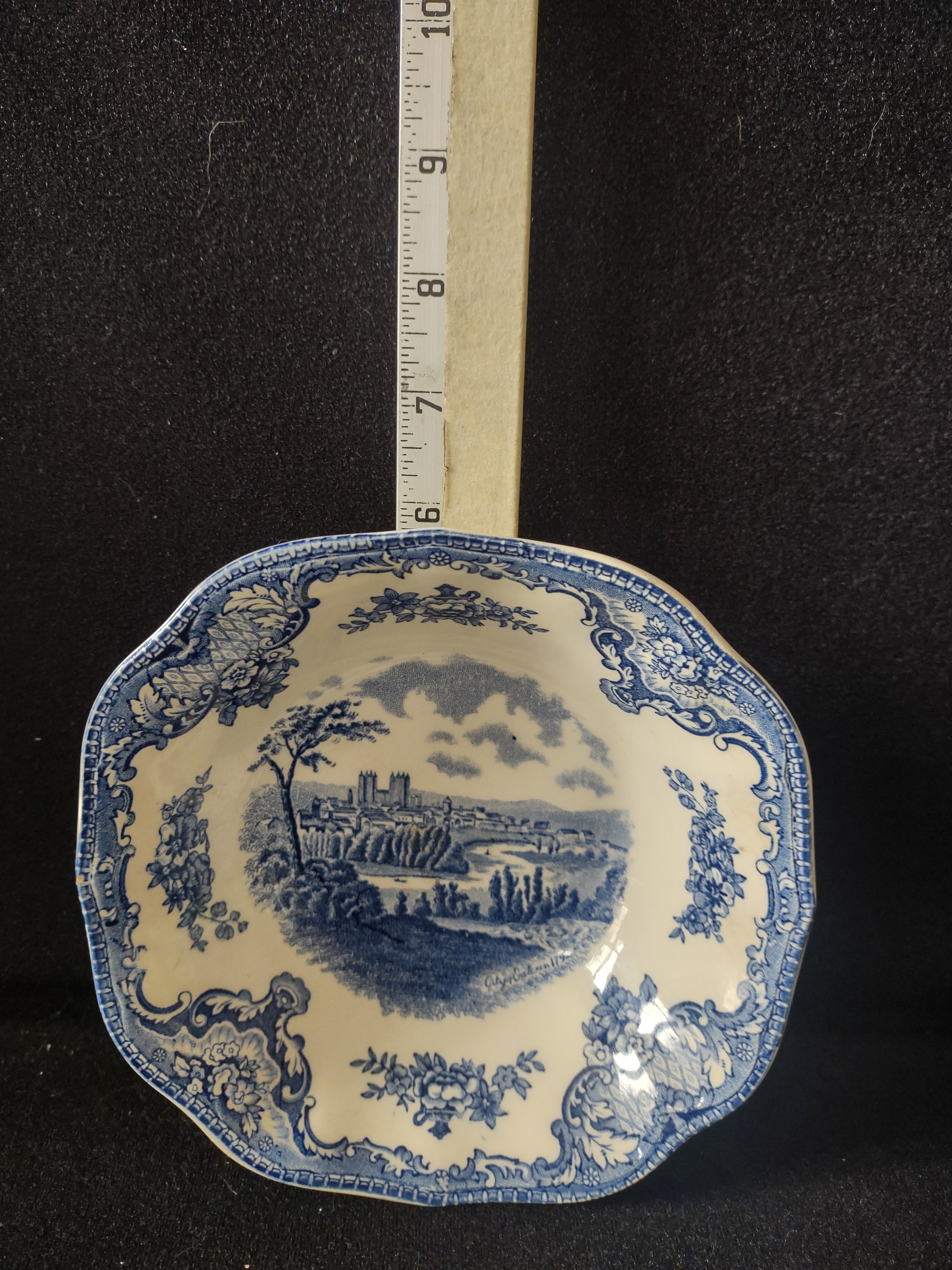 Vintage Johnson Brothers Fruit Dessert Bowl Old Britain Castles Blue (Lot 5590)