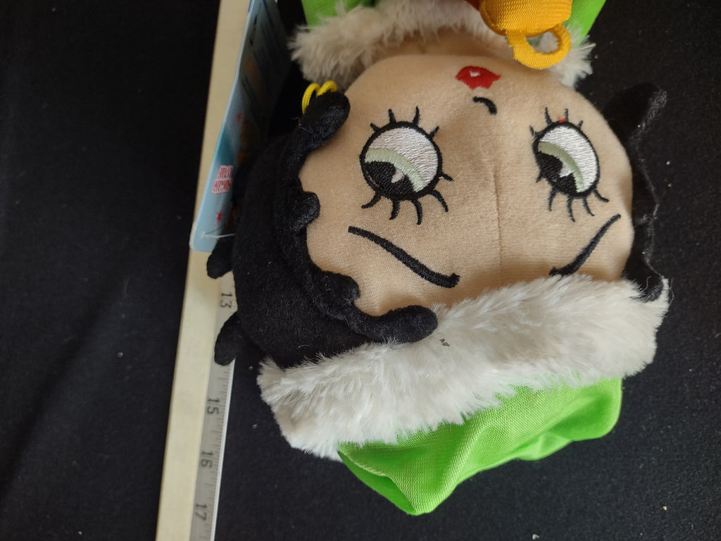 Christmas Sugar Loaf Betty Boop 17" Plush Toy Doll Noel Green Dress Merry Message (lot 2362)