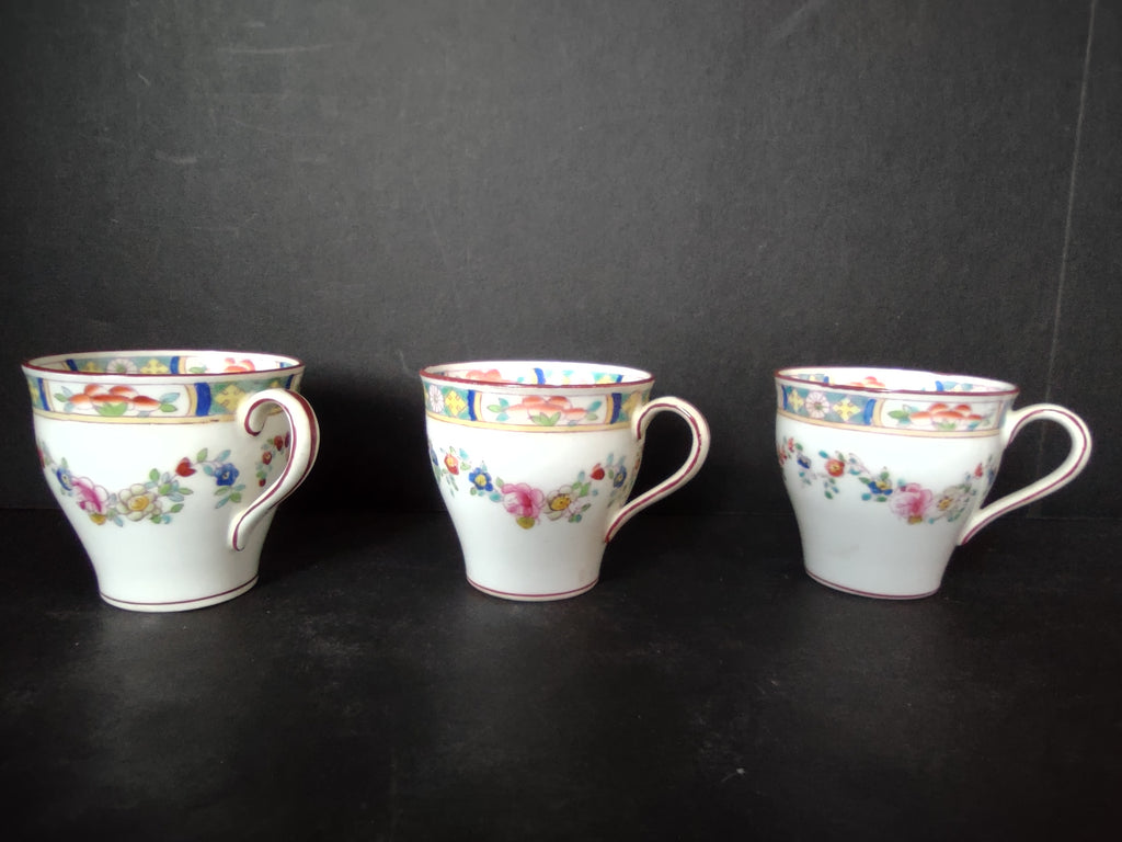 Vintage Minton Rose Garland Swag Demitasse Cup x 3 Bone China England (lot 5481)