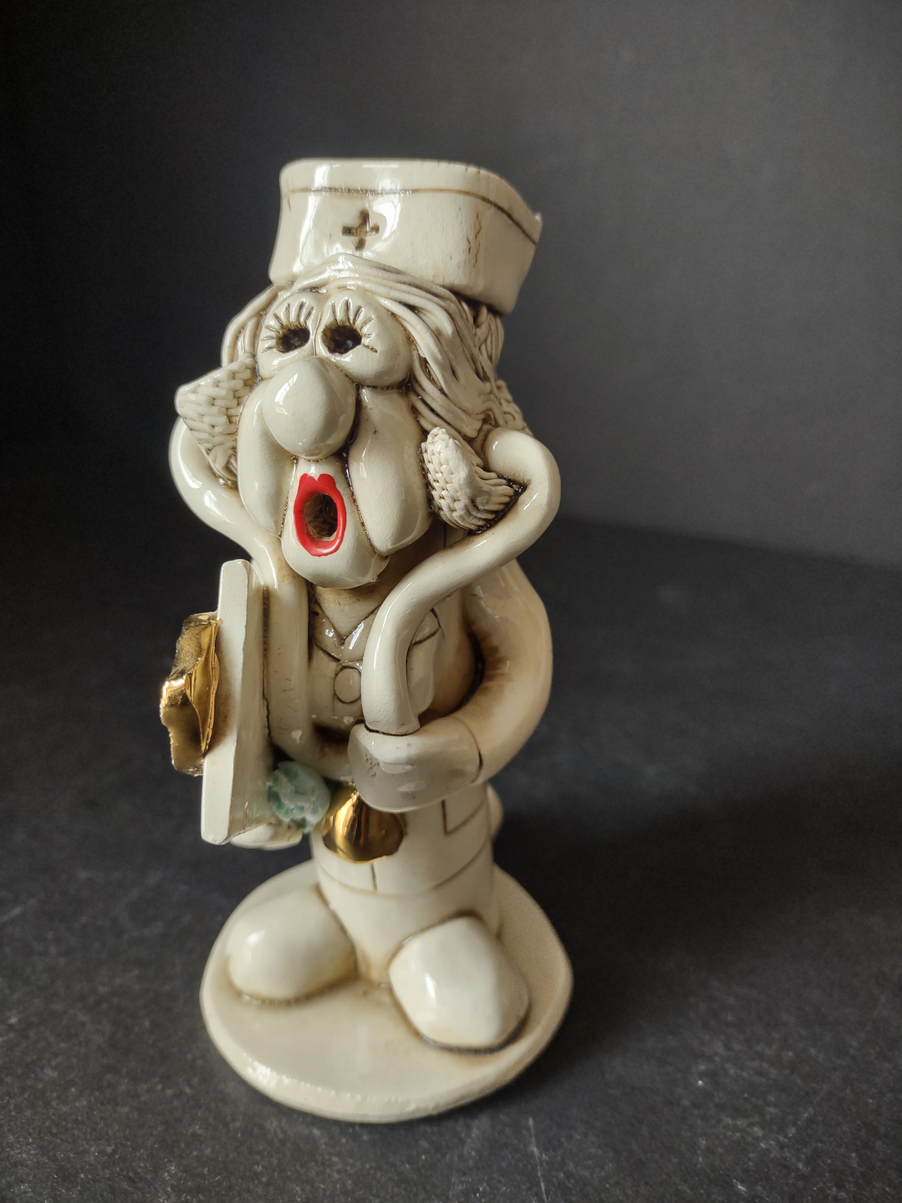 Vintage Ceramic Whistle Nurse Shape Figurine (lot 1776)