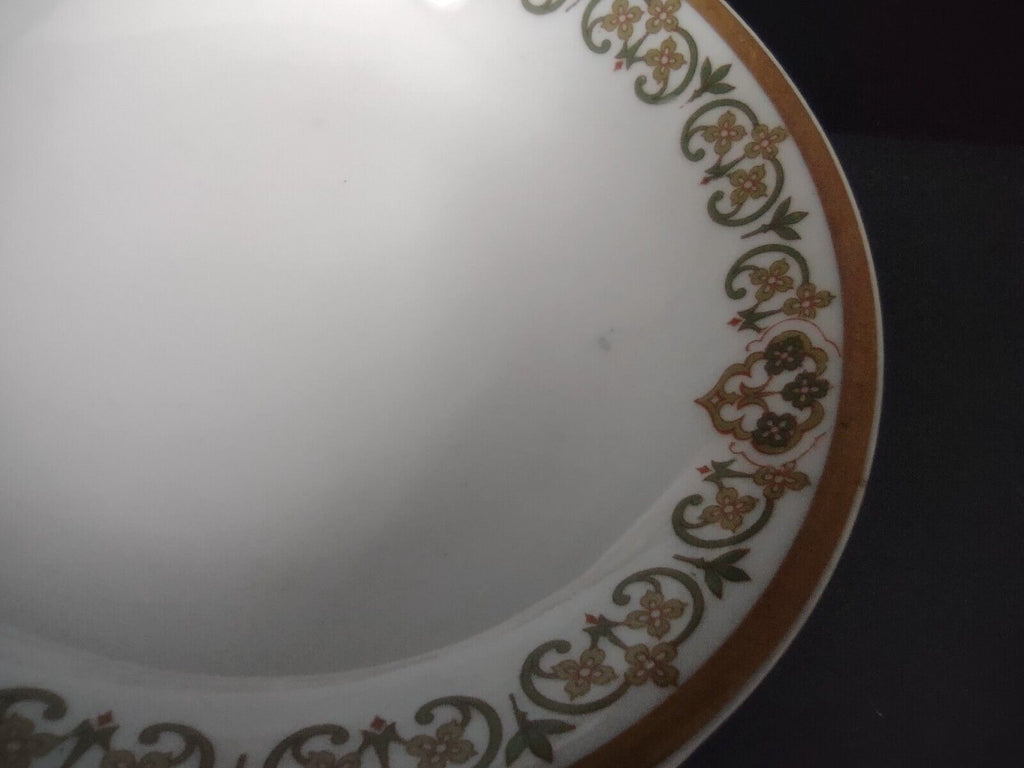 Haviland Limoges 6 x Coupe 5" Plate Four Leaf Flower Green Red (lot 528)