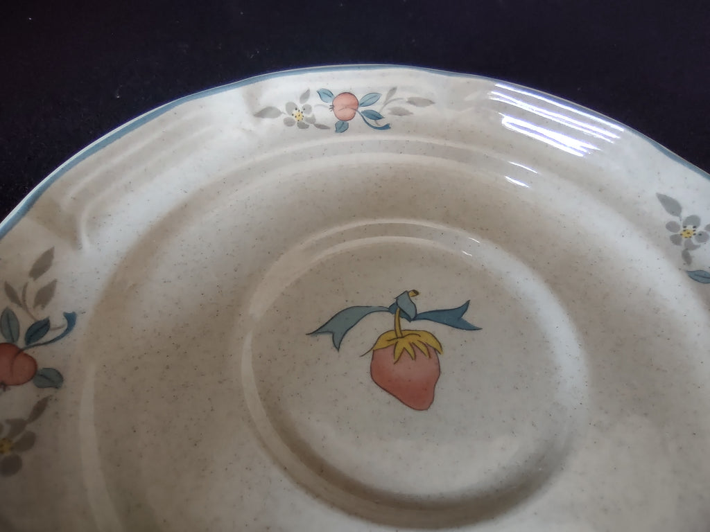 Marmalade Stoneware Japan Strawberry Saucer 6" Geese Duck Ribbon (lot 2831c)