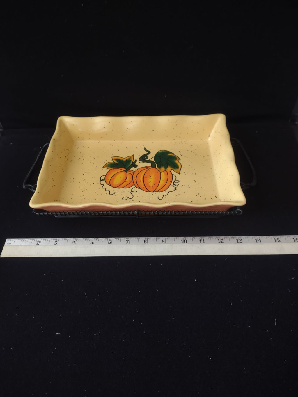 Thanksgiving Fall Vanson Halloween Serving Platter Tray Pumpkin (Lot 3489t)